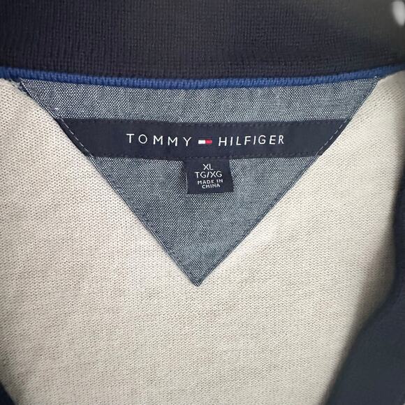 Tommy Hilfiger XL Cotton Cardigan Sweater Blue Teal White Striped Button Up - Picture 4 of 8